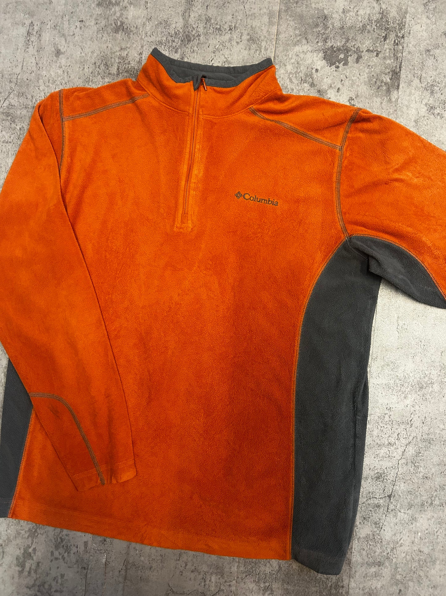Columbia orange half zip fleece