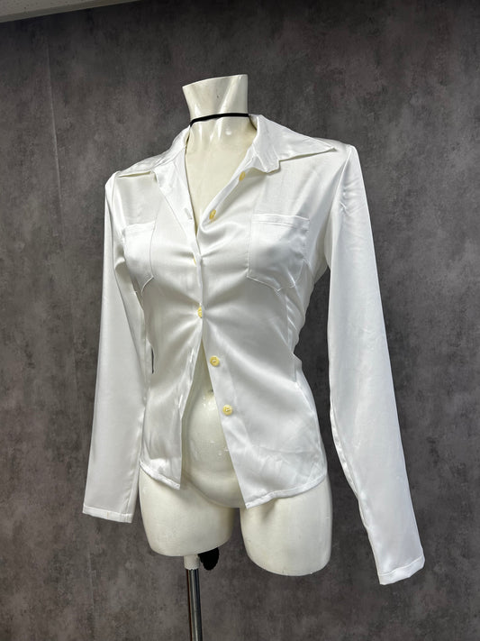 Satin white shirt