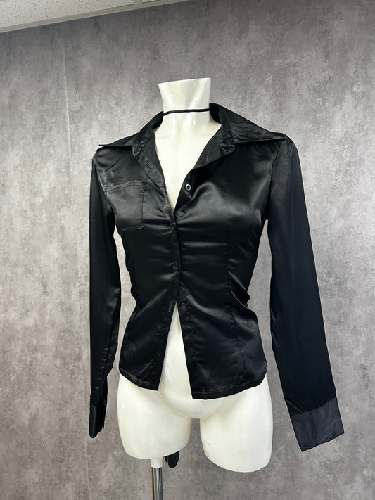 Satin black shirt