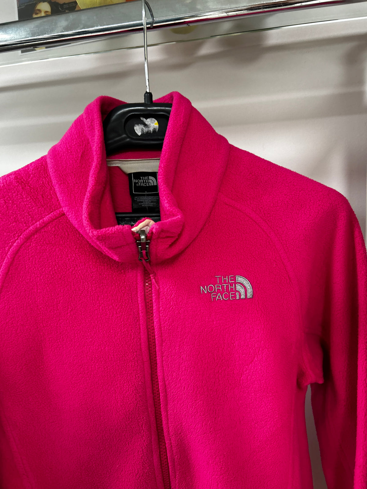 North face pink fleece jacket