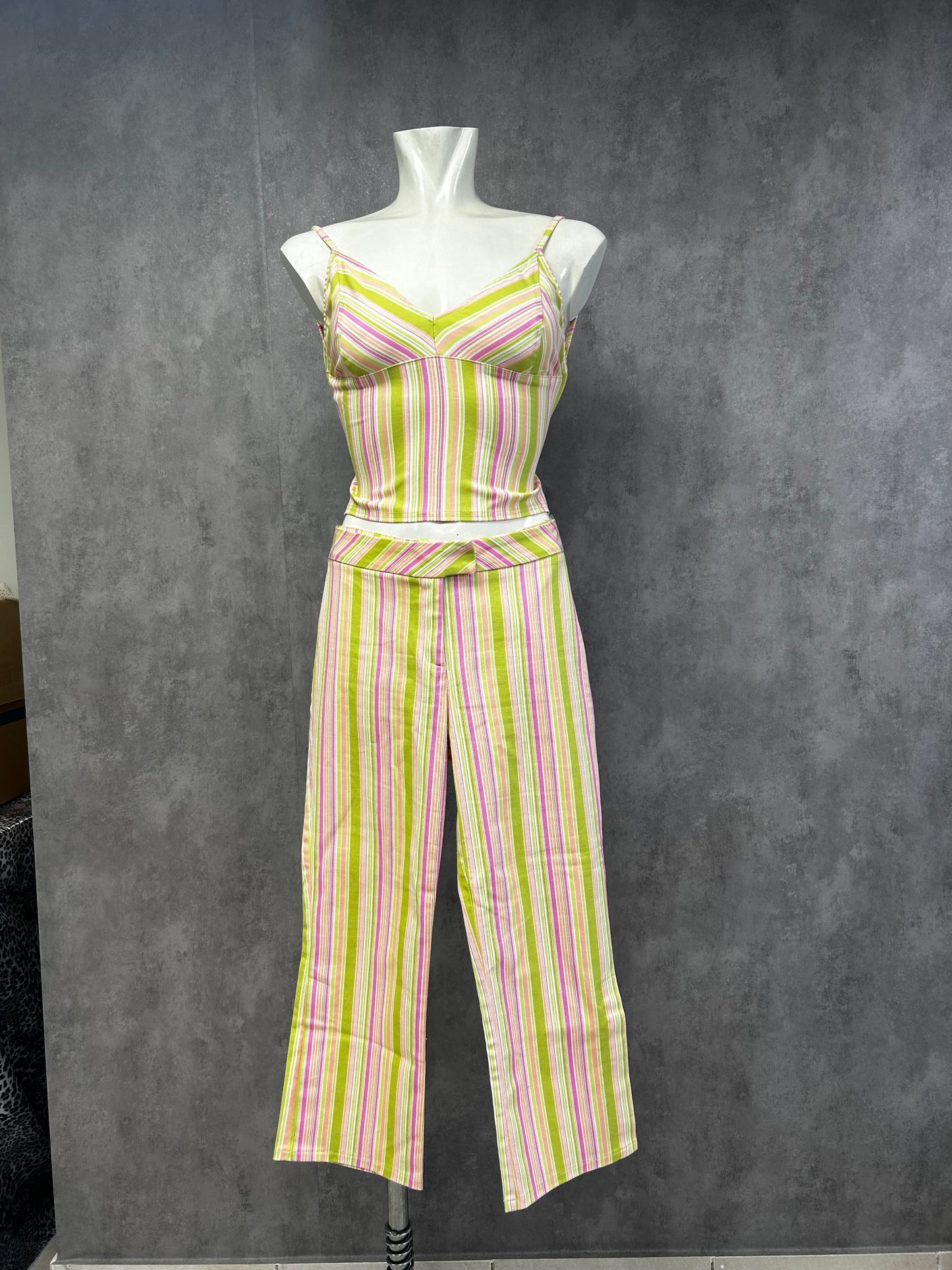 Y2K striped capri pants
