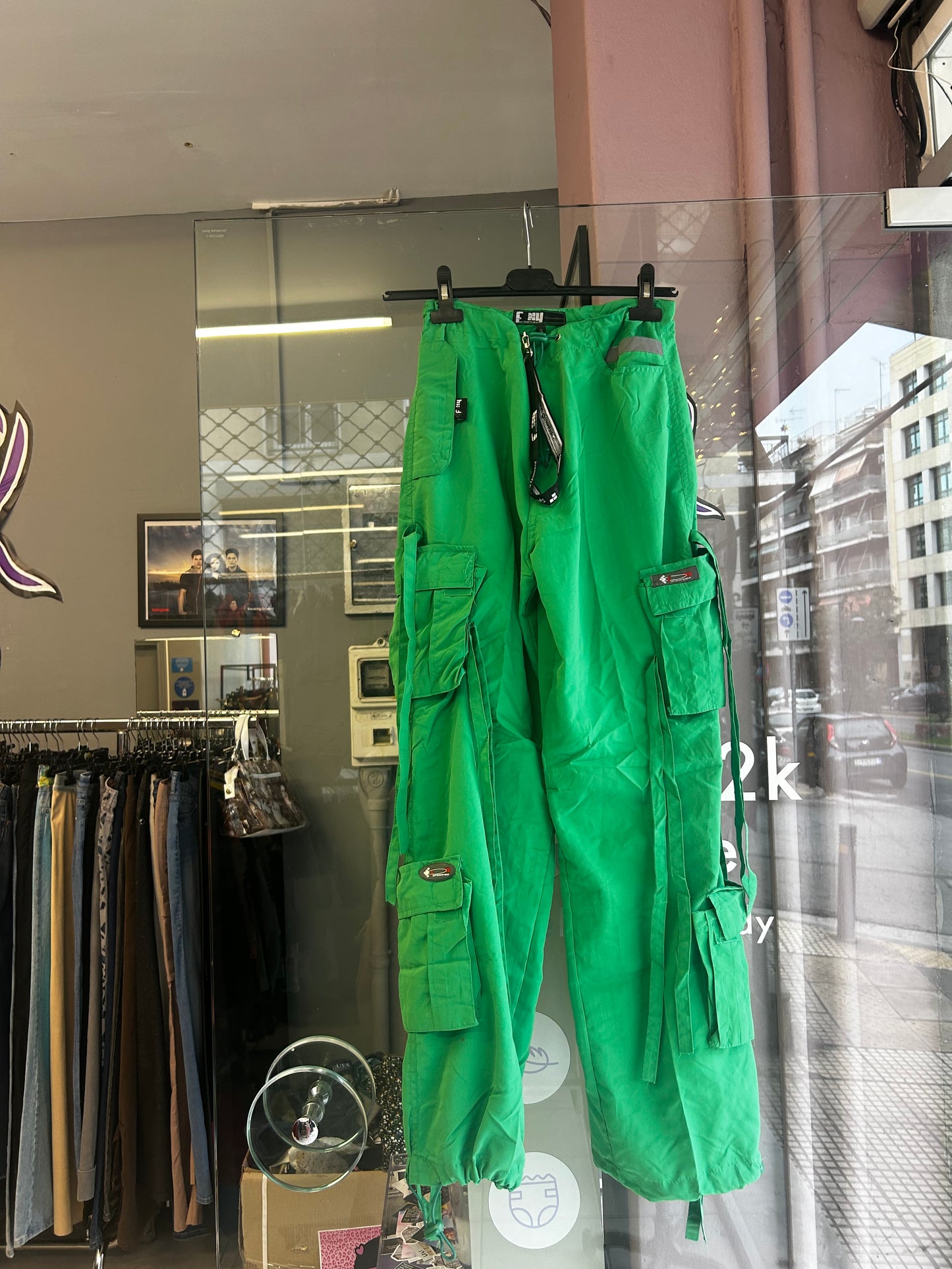 Bad Girl green parachute pants
