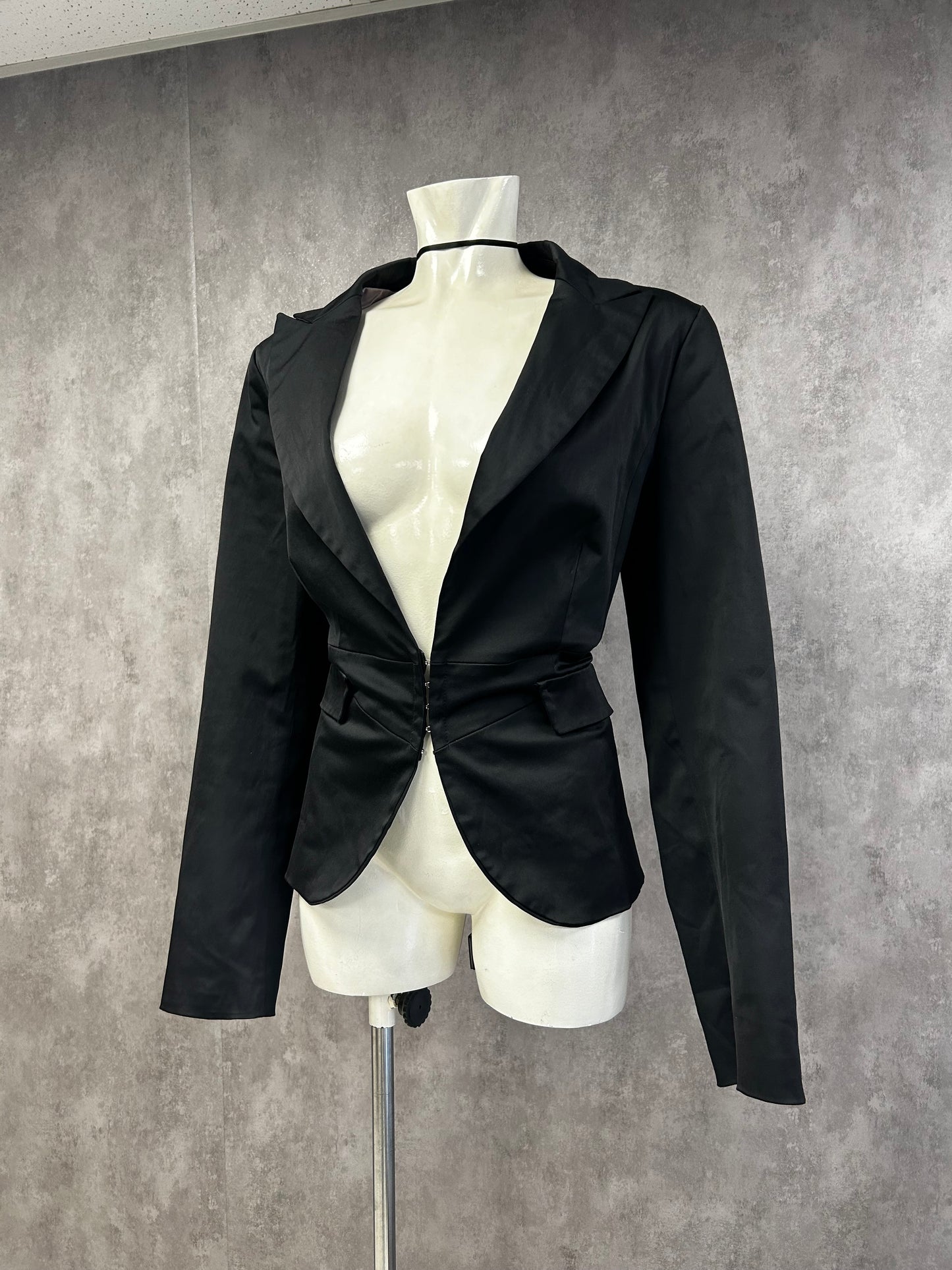 Black satin blazer