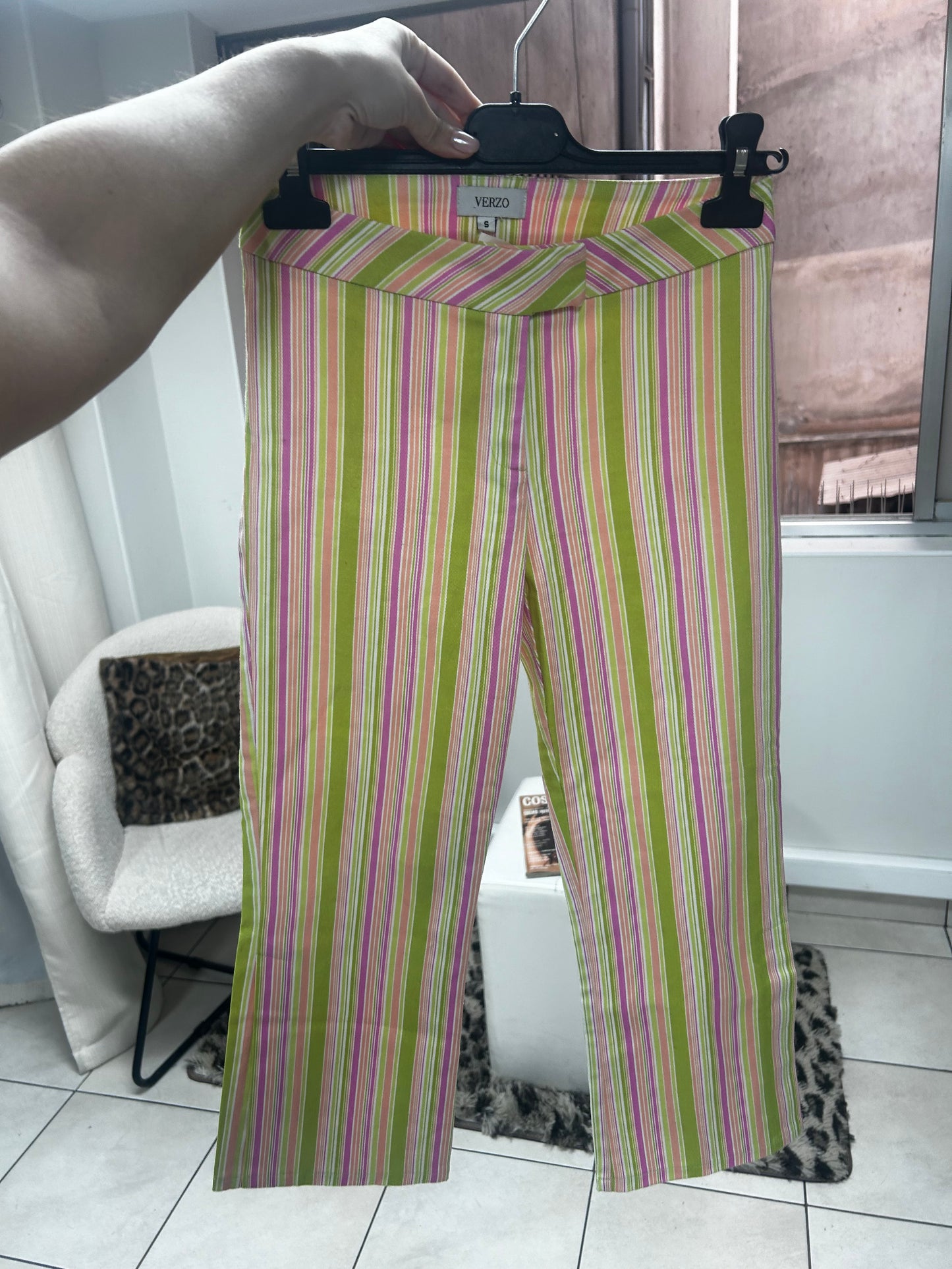 Y2K striped capri pants