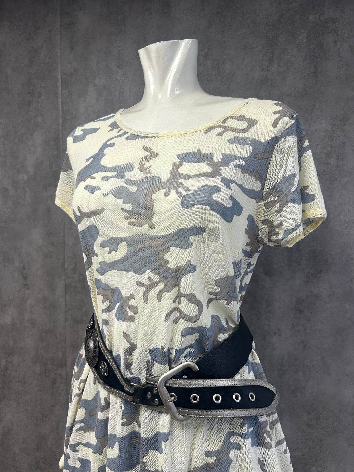 Camo mesh dress-top