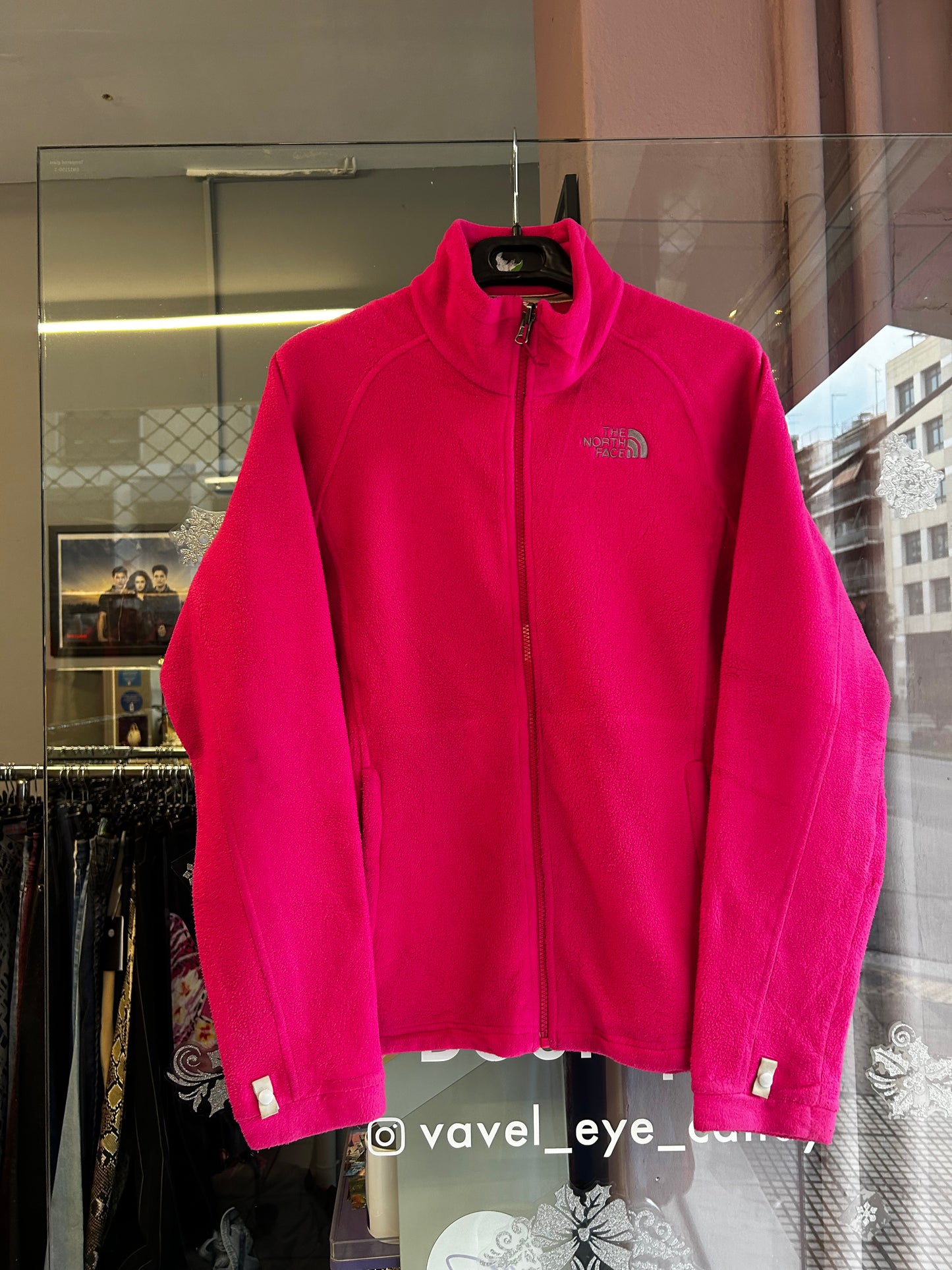North face pink fleece jacket