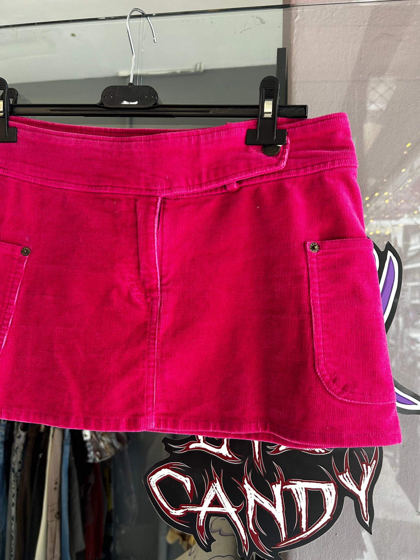 Y2K corduroy pink skirt
