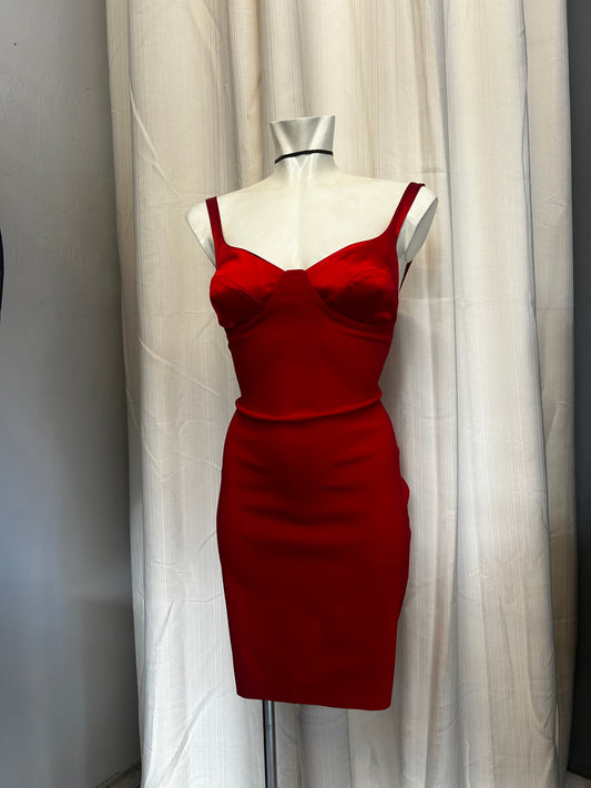 Red mini bodycon dress