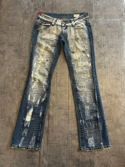Crazy Age super low rised flare jeans