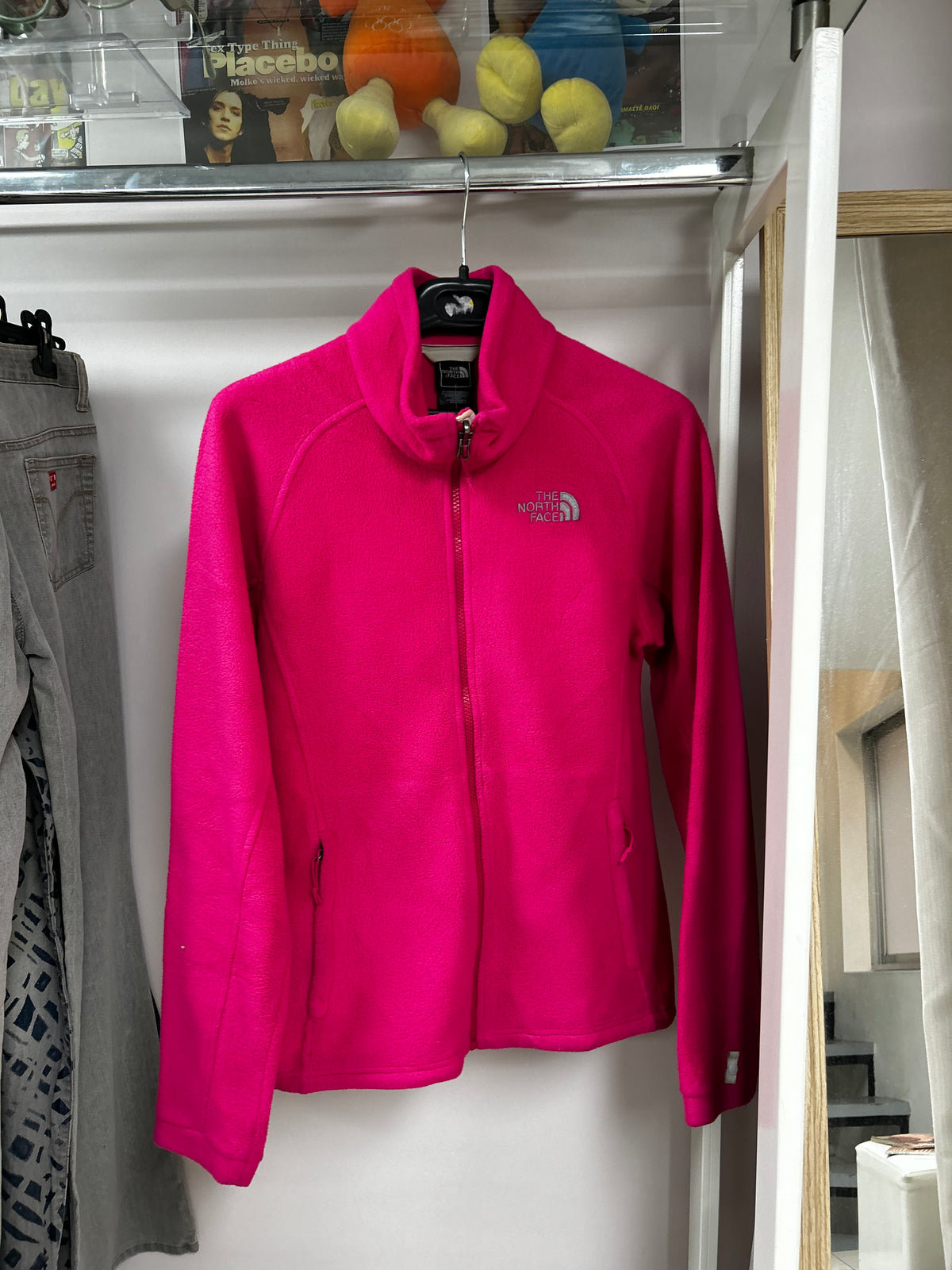 North face pink fleece jacket
