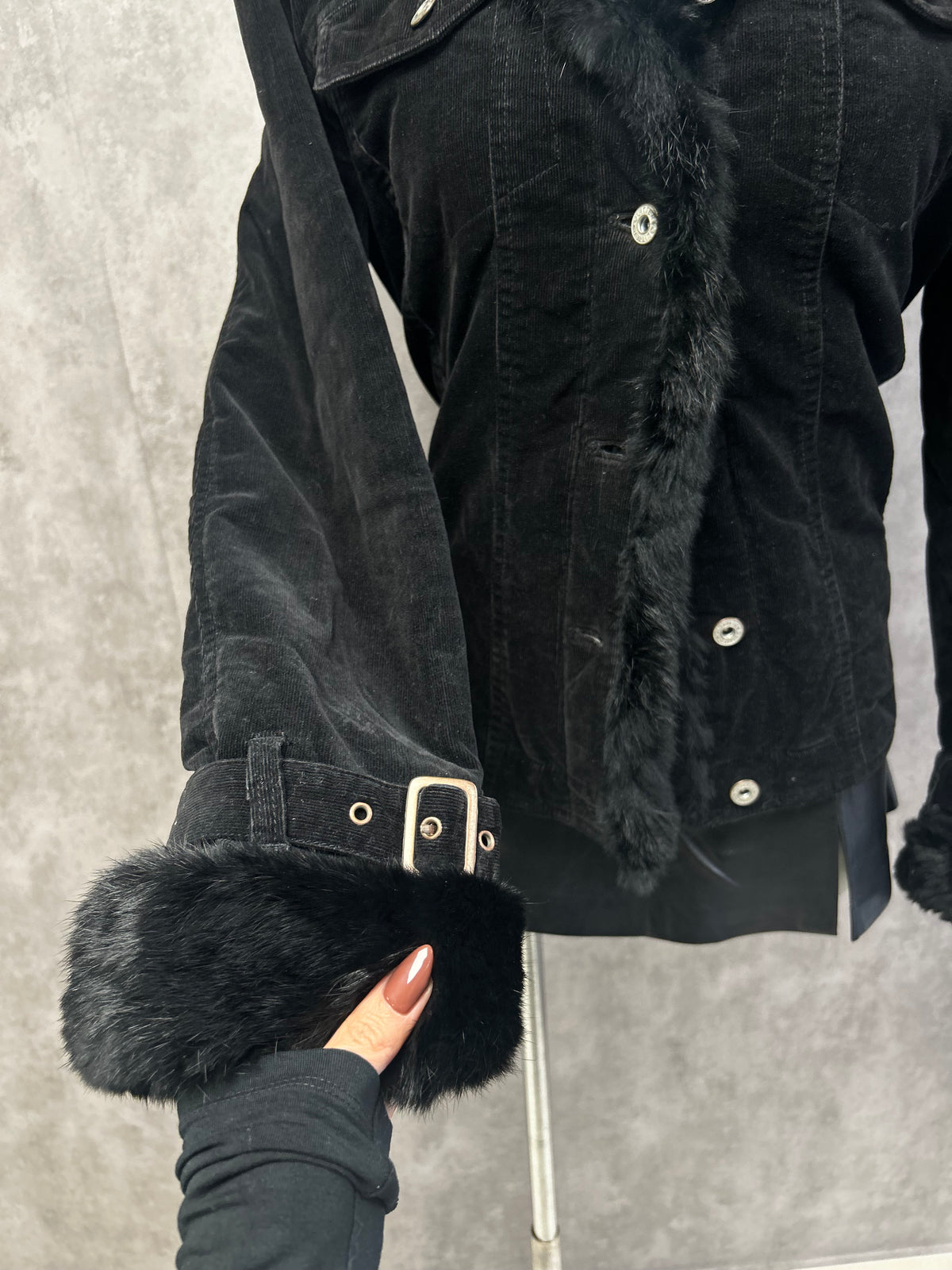 Oviesse corduroy jacket with real fur