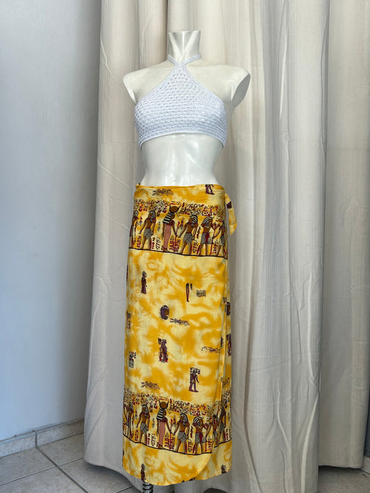 Maxi patterned Pareo-skirt