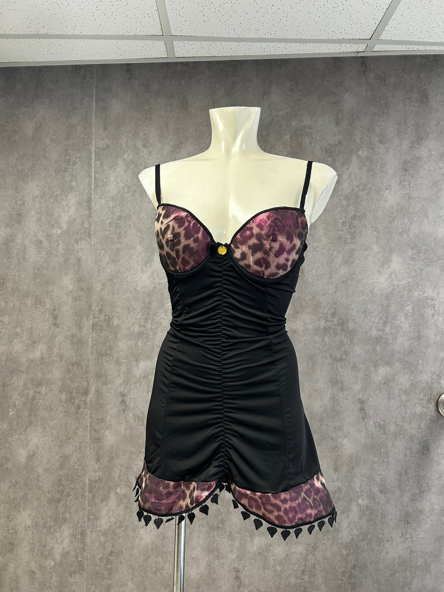 Animal print dark coquette babydoll