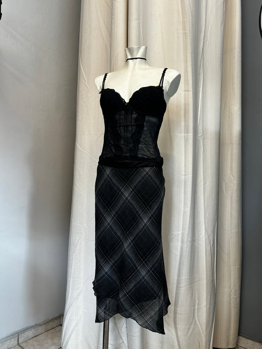 Vintage midi wool skirt