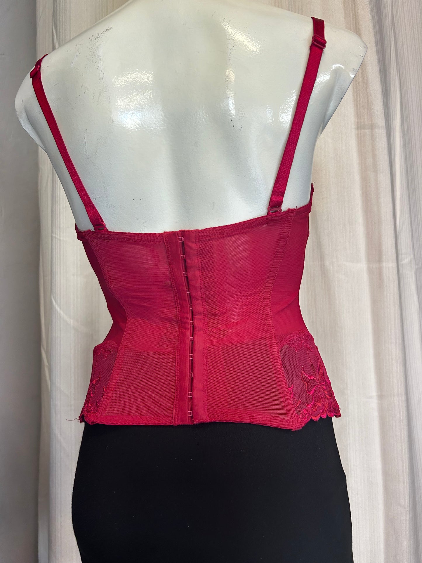 Red mesh corset