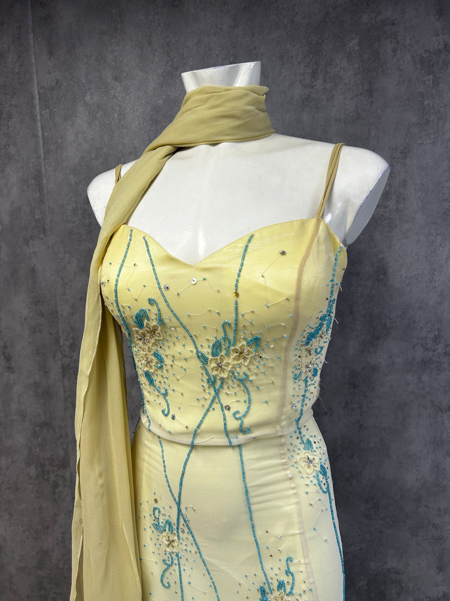 Vintage maxi beaded dress