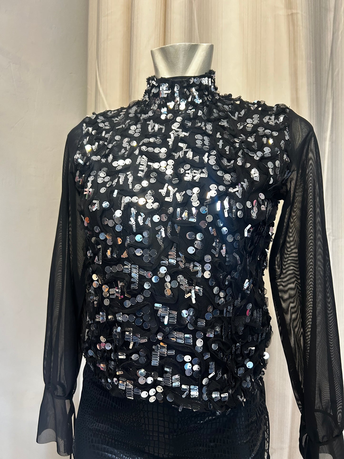 Top shop sequin mesh top