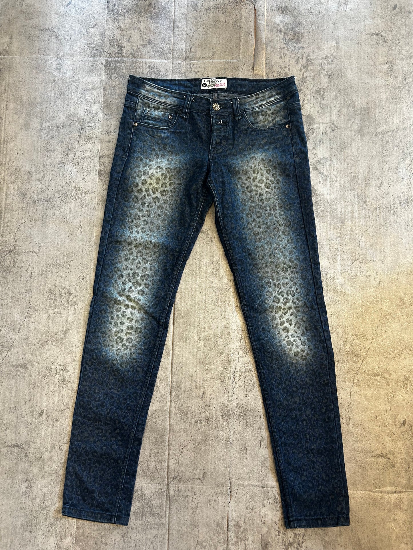Low rised animal print jeans