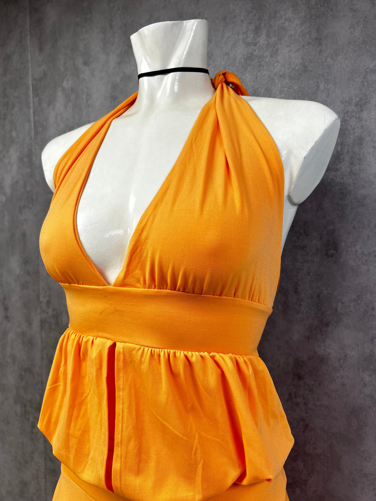 Y2K backless mini dress