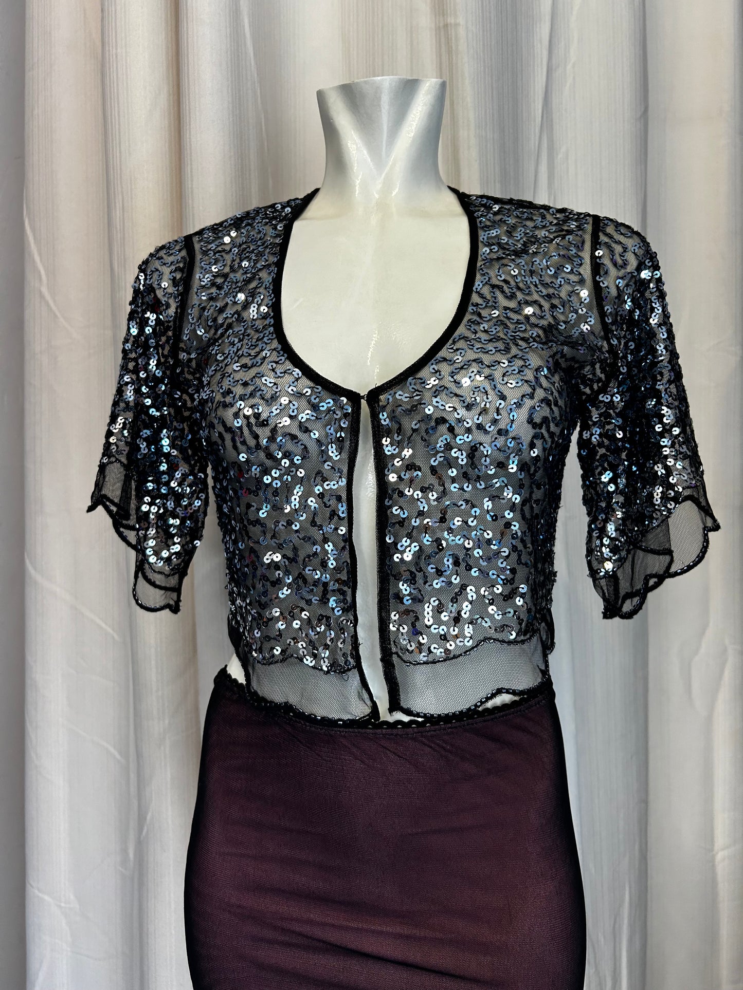 Sequin bolero top
