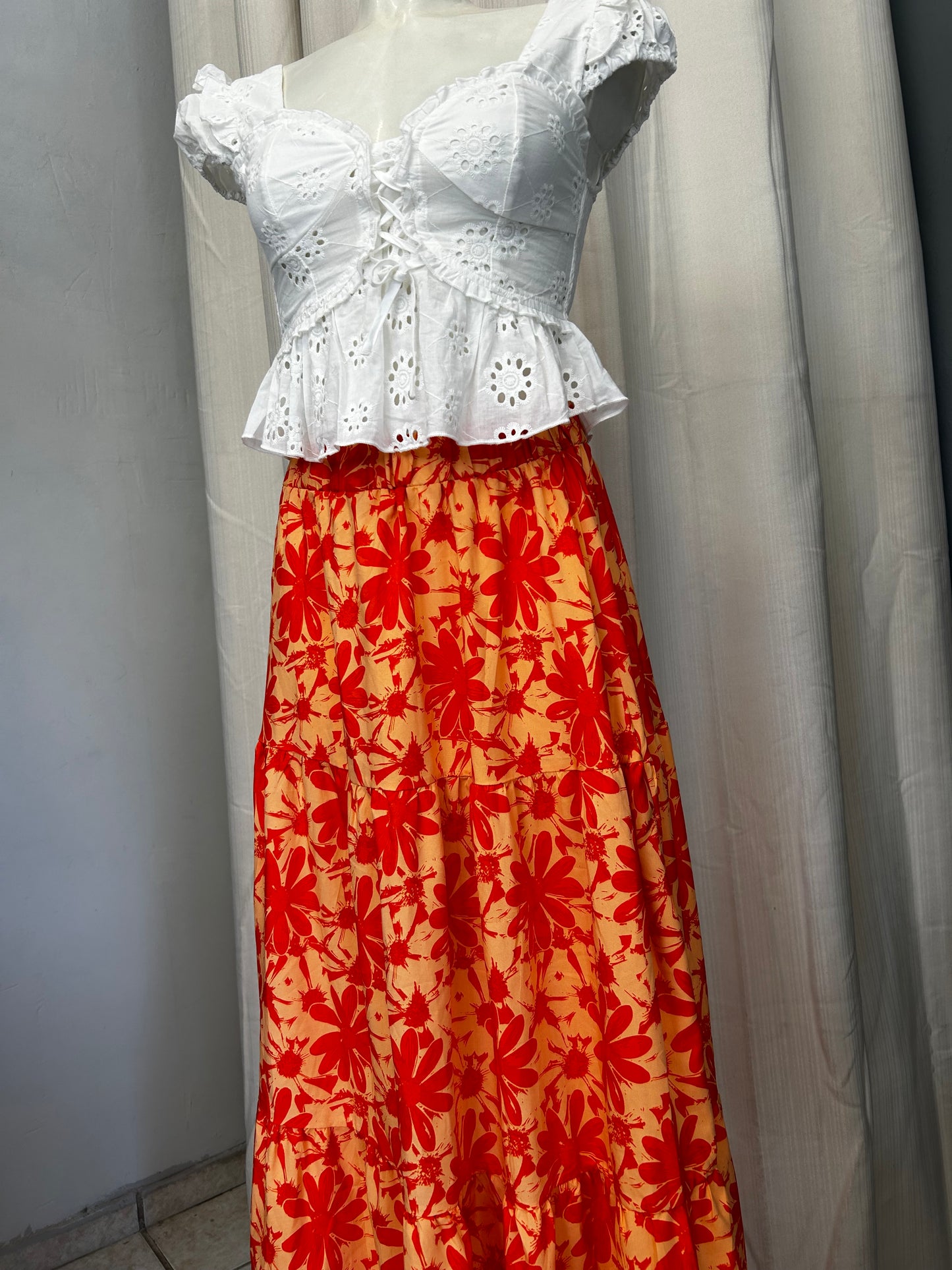 Patterned maxi skirt