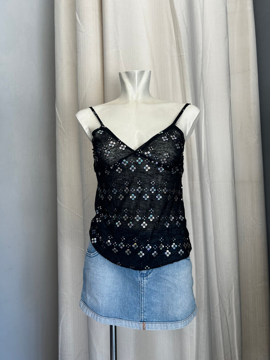 Vintage sequin mesh top