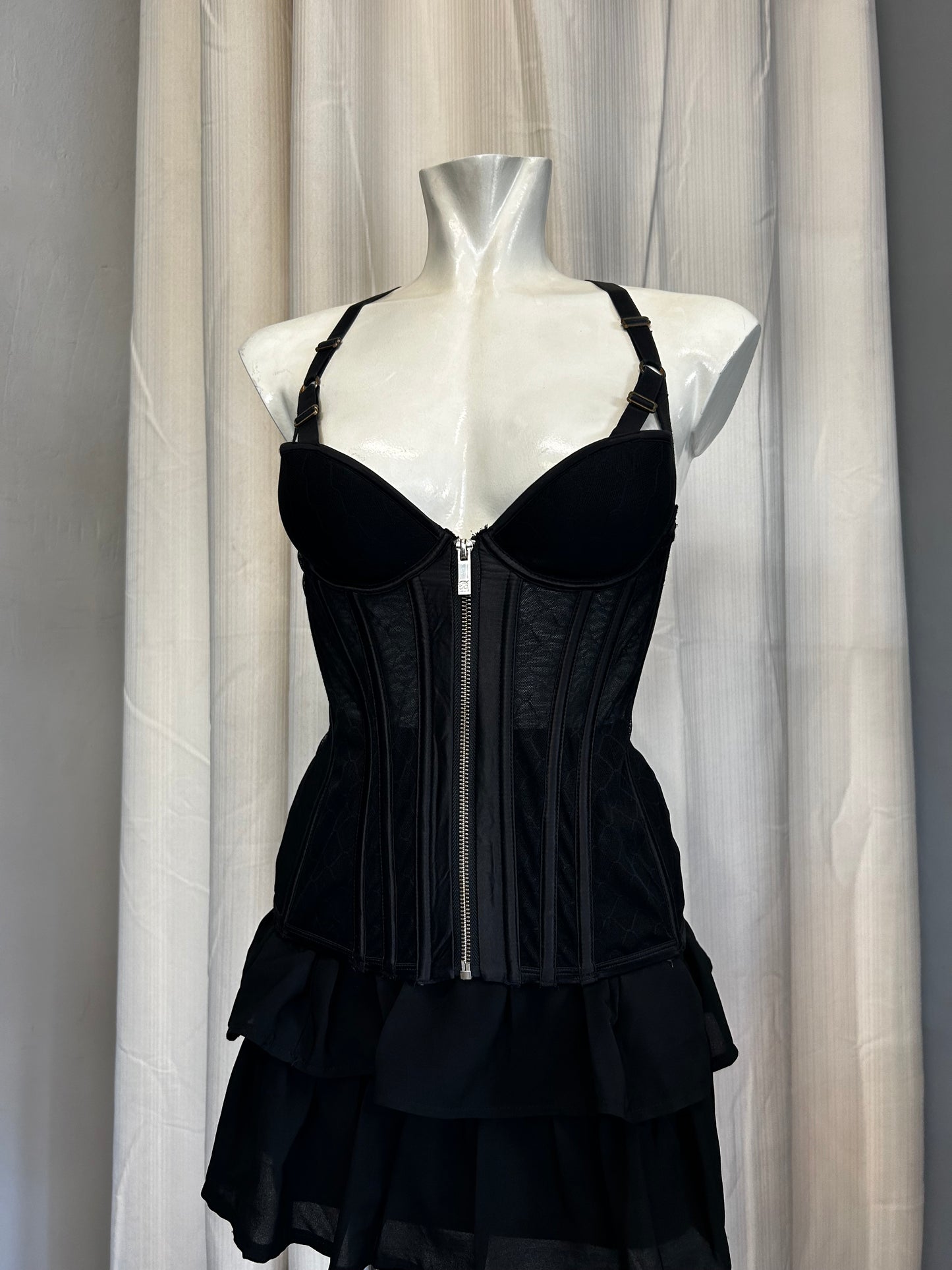 Black mesh corset