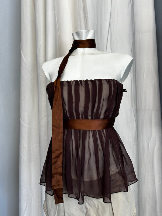 Vintage mesh corset top