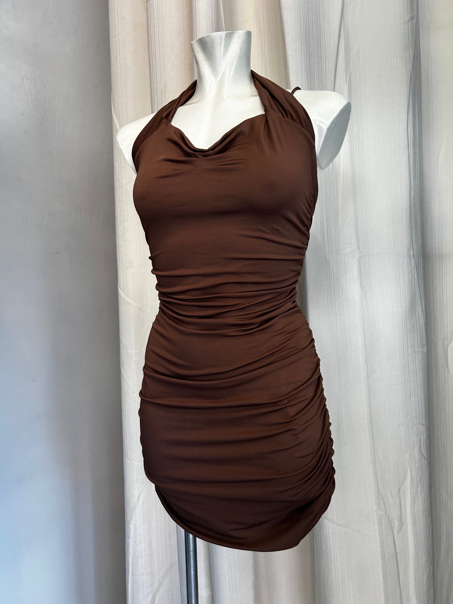 Brown bodycon dress