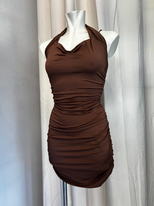 Brown bodycon dress