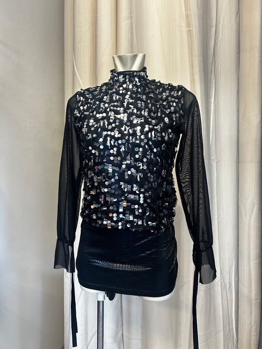 Top shop sequin mesh top