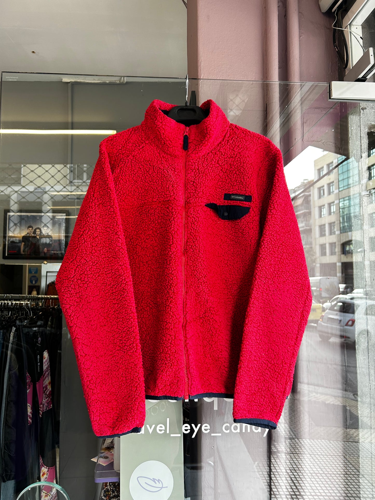 Columbia pink bouckle fleece