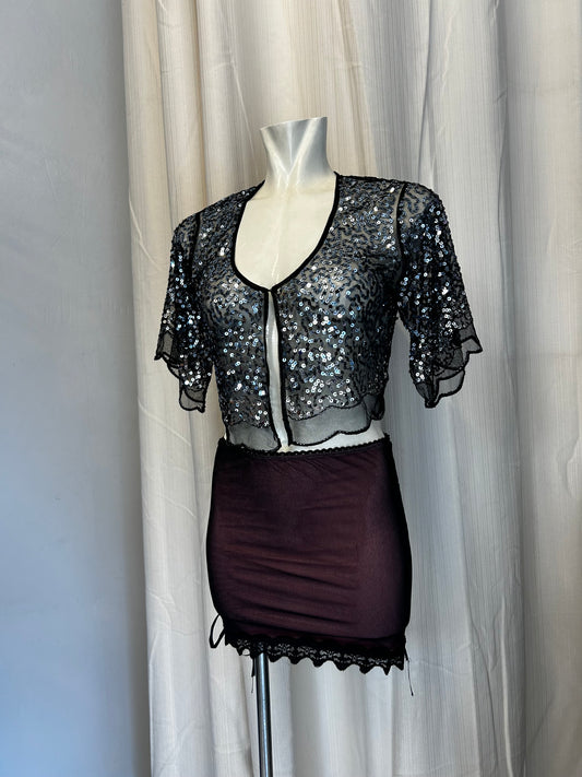 Sequin bolero top