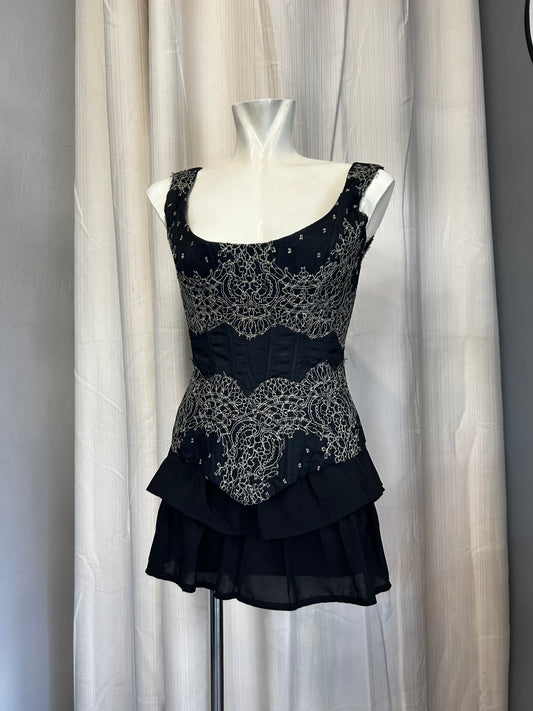 Vintage mesh corset top