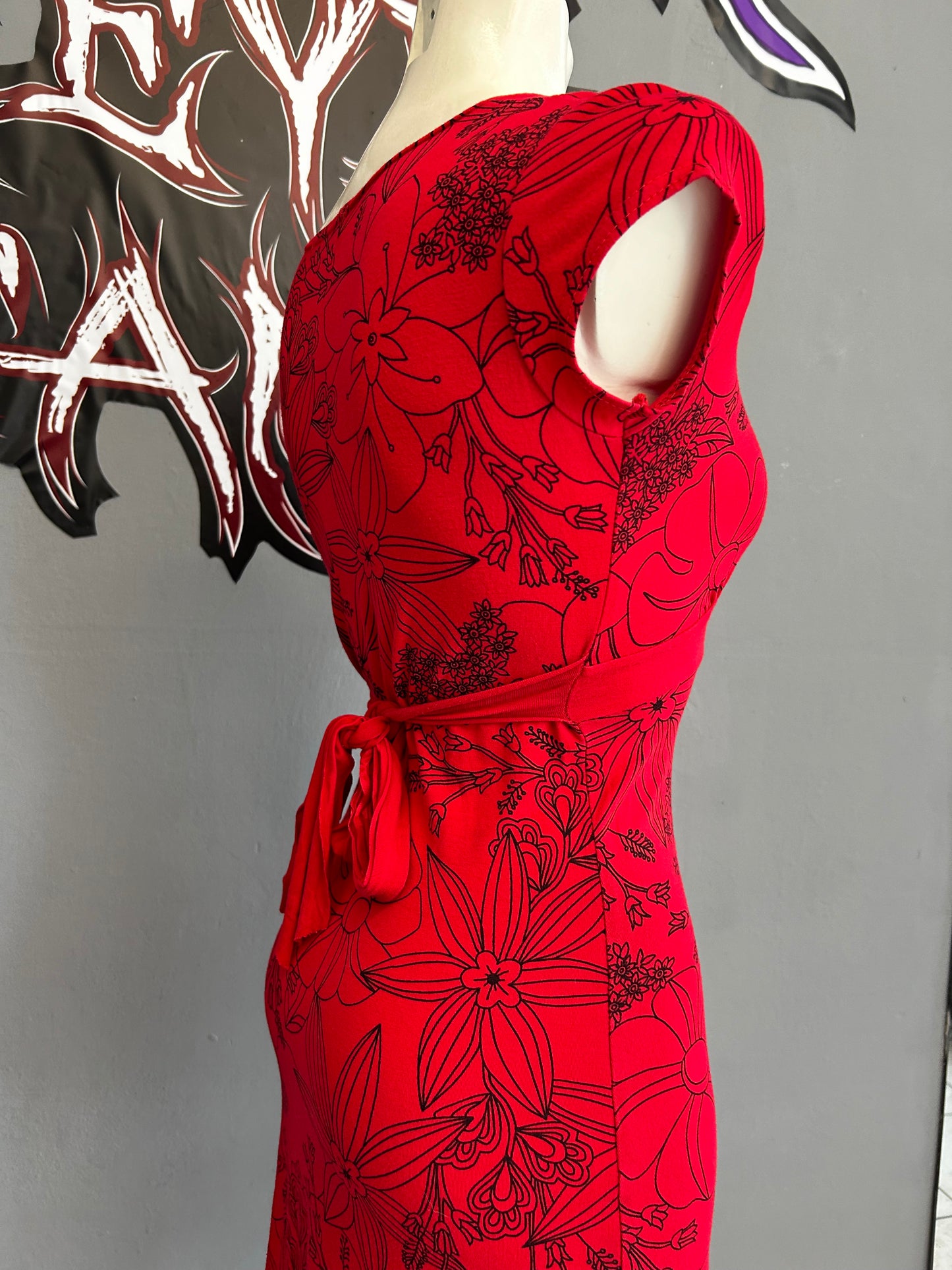 Patterned red dress