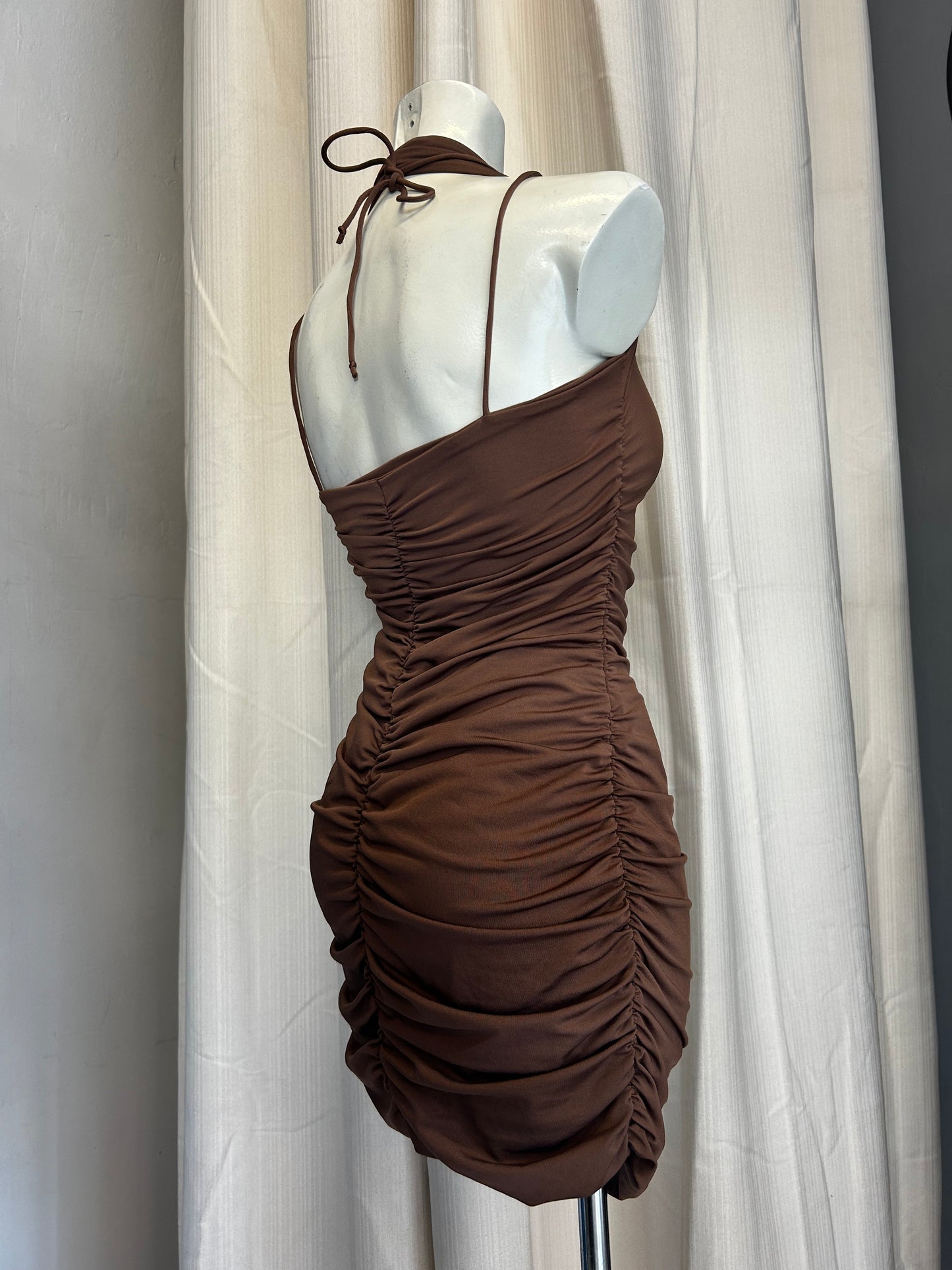 Brown bodycon dress