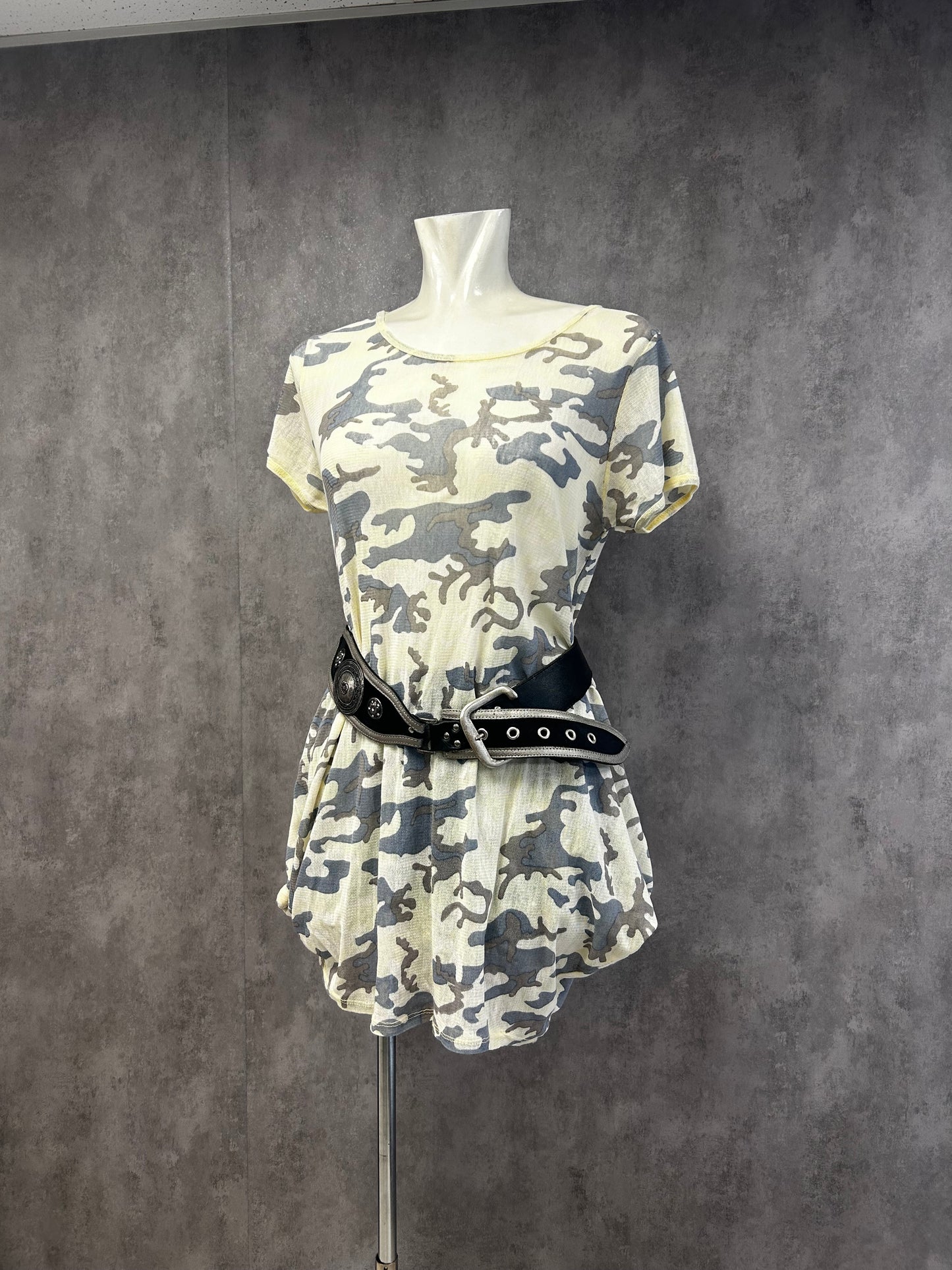 Camo mesh dress-top