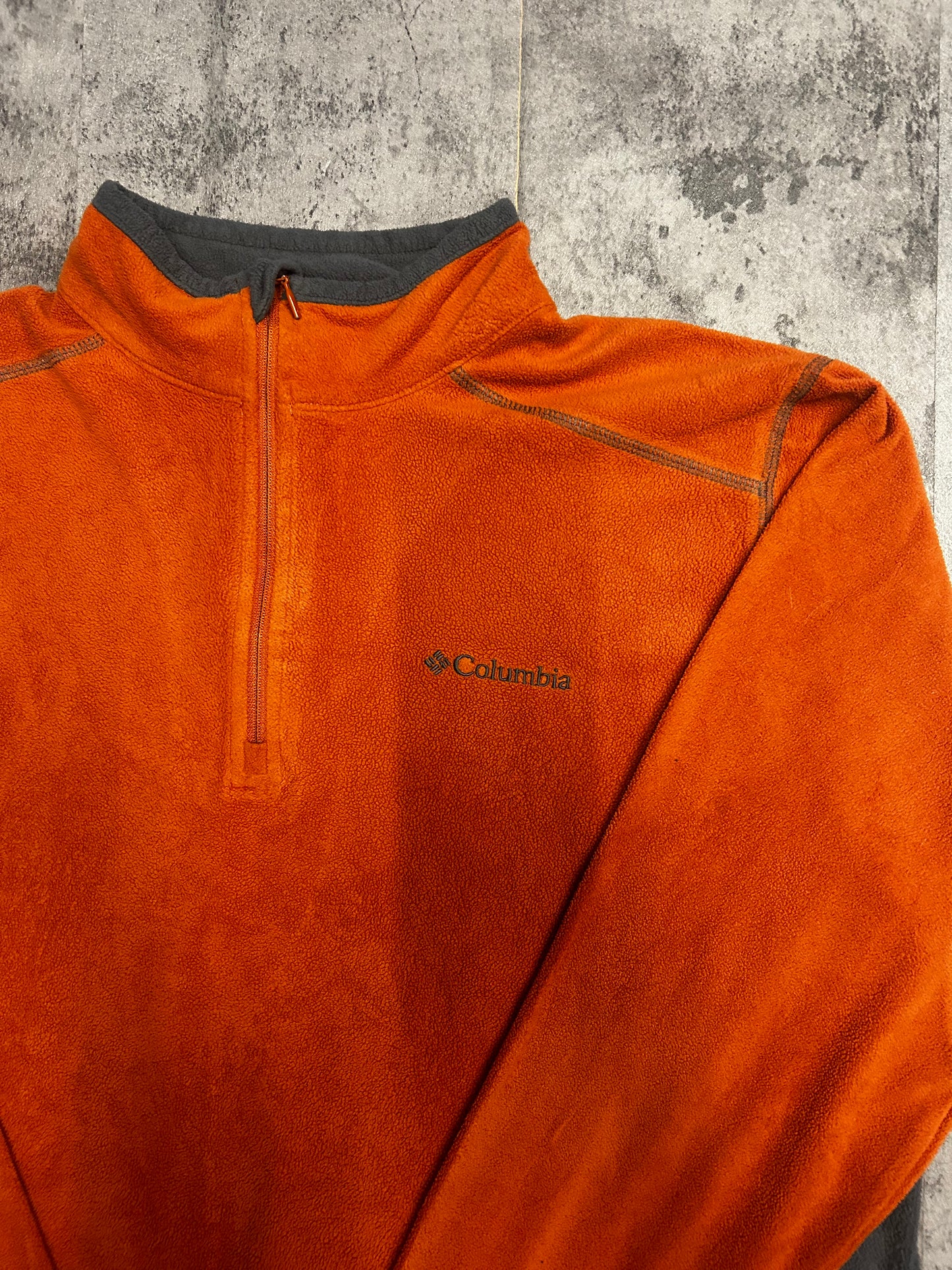 Columbia orange half zip fleece