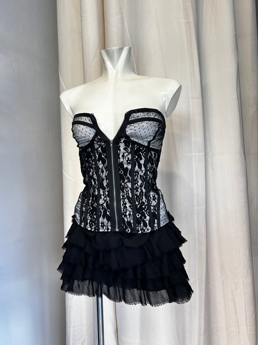 Vintage mesh corset top