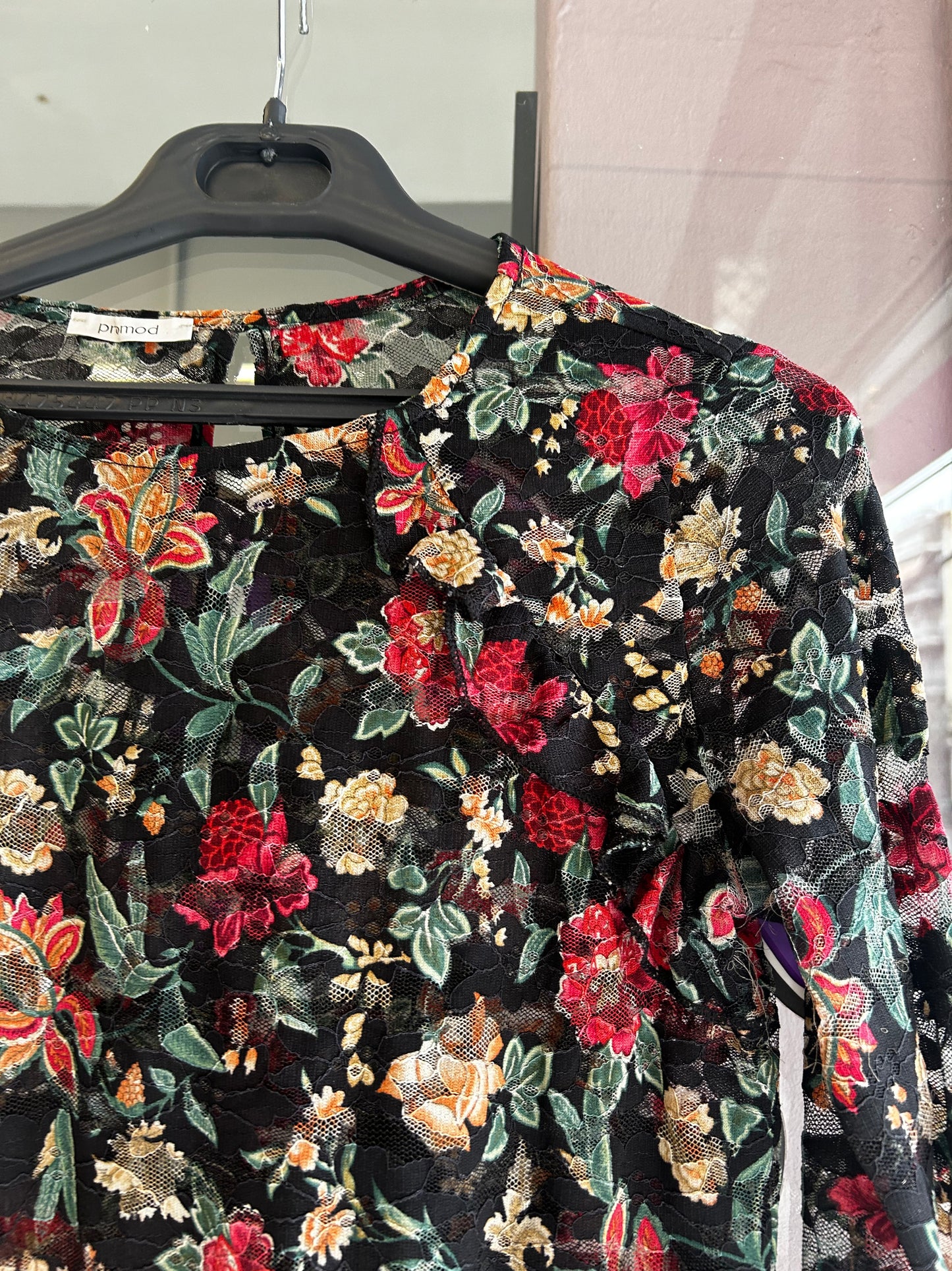Promod floral mesh top