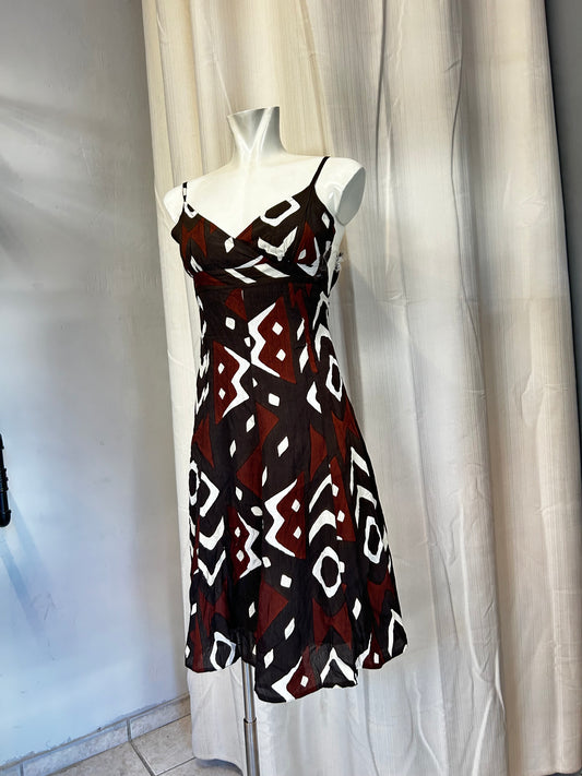 Vintage patterned brown dress