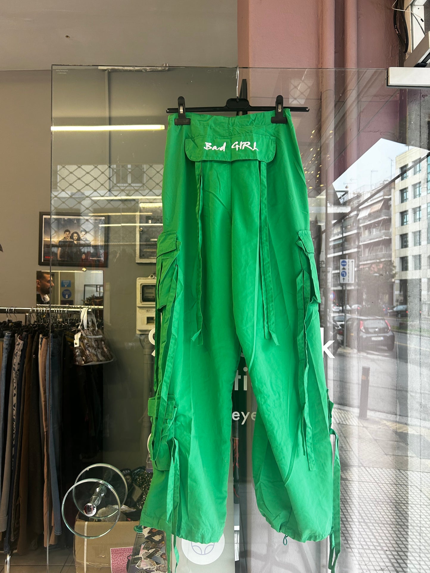 Bad Girl green parachute pants