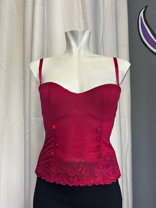 Red mesh corset
