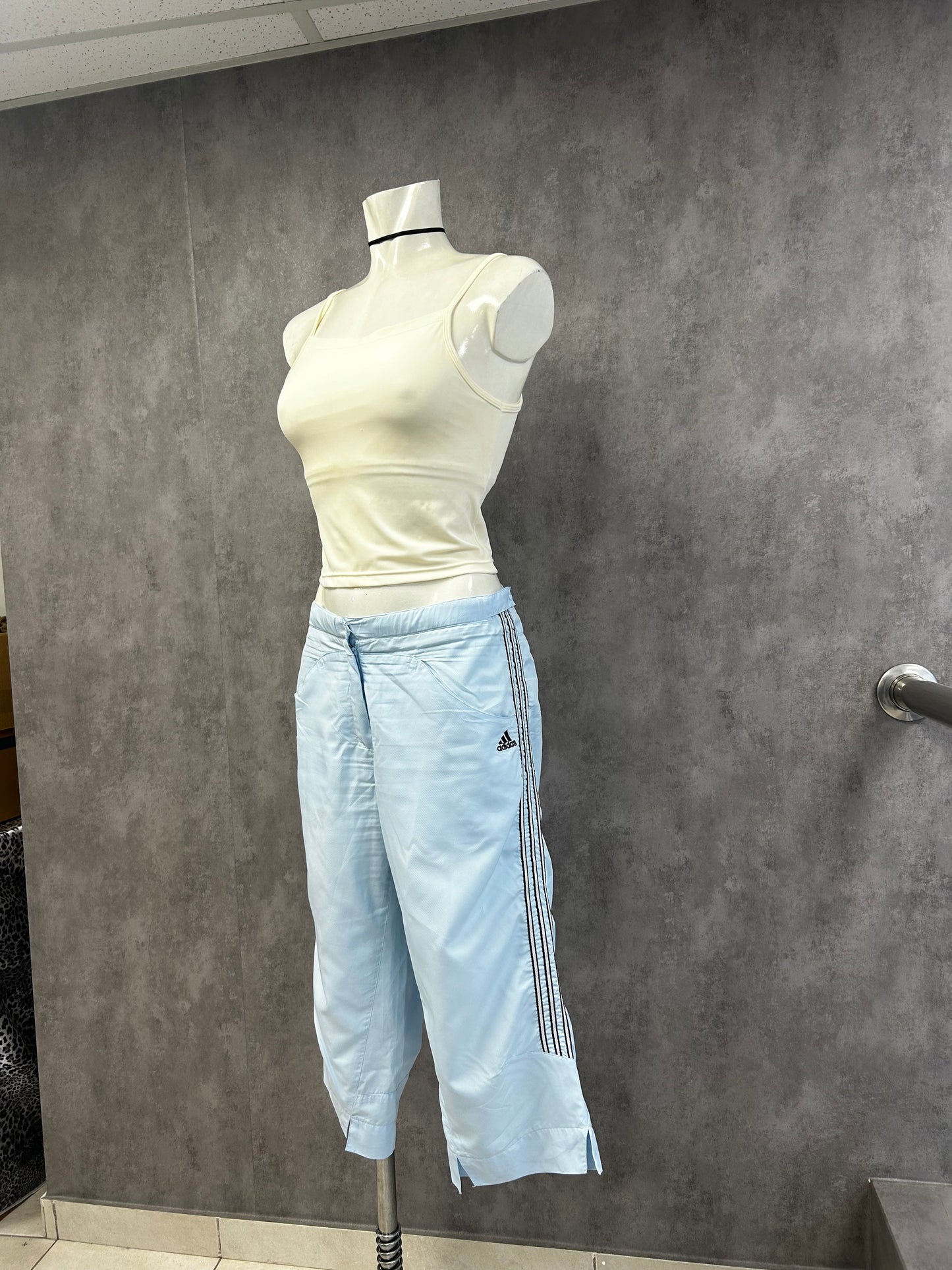 Adidas baby blue capri pants