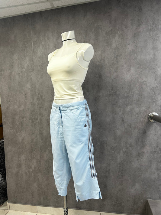 Adidas baby blue capri pants