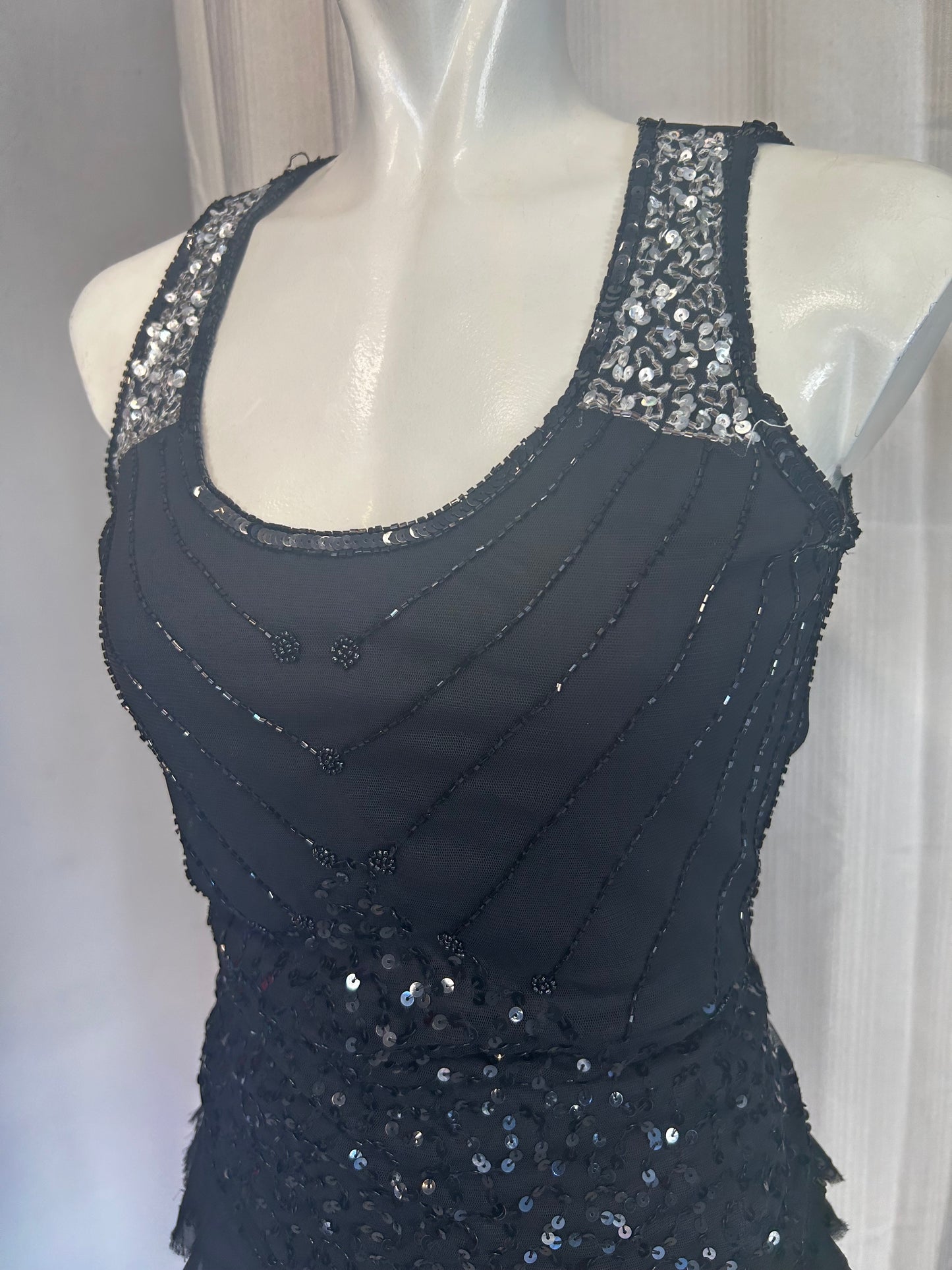 Sequin black top