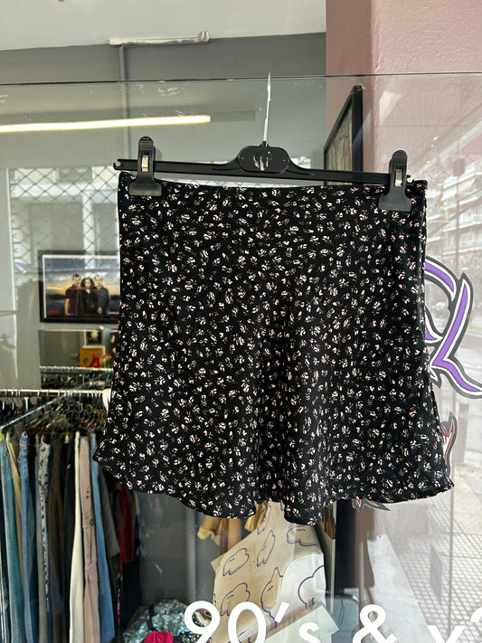 Floral mini mesh skirt